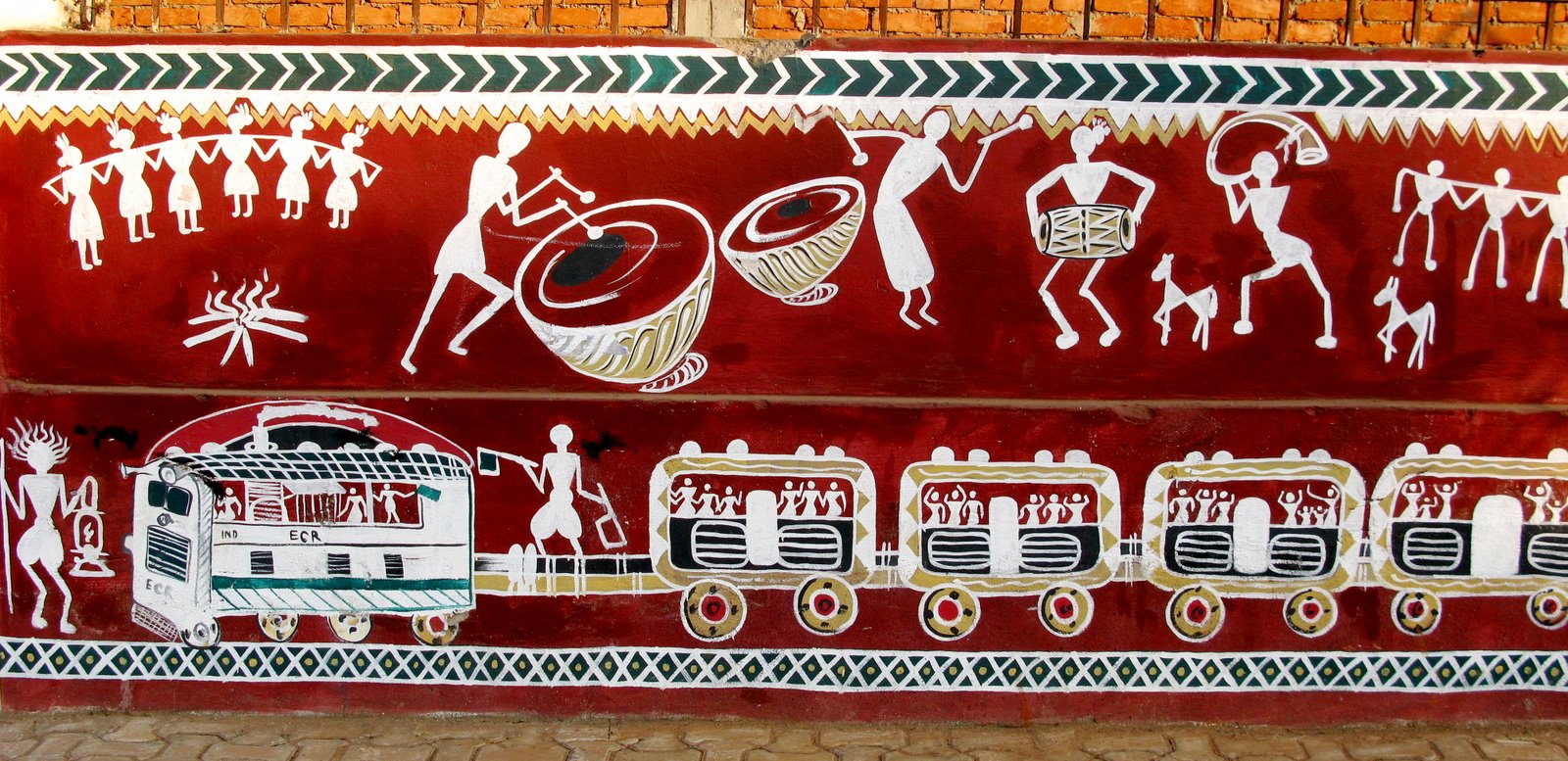 Musicians and a passenger train